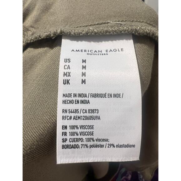 American Eagle Outfitters Women’s Viscose Drawstring Ruffled Shorts Green M - Picture 6 of 6